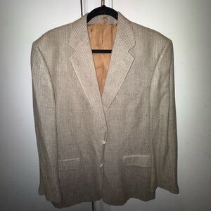 Vintage 90s Men's Wool Tan Blazer